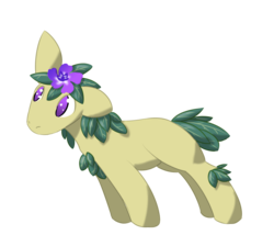 Size: 1400x1200 | Tagged: safe, artist:tartsarts, oc, oc only, oc:willow, plant pony, pony, blank flank, female, flower, foal, mare, no pupils, simple background, solo, tabula rasa, transparent background