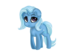 Size: 2048x1536 | Tagged: safe, artist:0bsydia, trixie, pony, unicorn, g4, colored pupils, female, floppy ears, frown, mare, simple background, solo, transparent background
