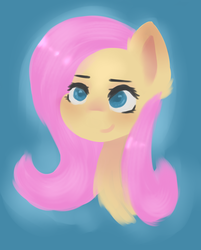 Size: 2890x3600 | Tagged: safe, artist:missfreakii, fluttershy, pony, g4, bust, female, high res, looking at you, portrait, smiling, solo