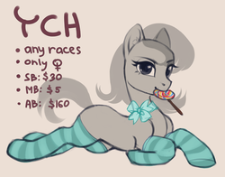 Size: 4000x3130 | Tagged: safe, artist:share dast, oc, oc only, pony, candy, clothes, food, lollipop, socks, solo, striped socks, your character here