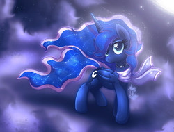 Size: 2500x1900 | Tagged: safe, artist:joakaha, princess luna, alicorn, pony, g4, clothes, female, jewelry, looking at you, mare, necklace, scarf, solo