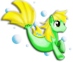 Size: 970x824 | Tagged: safe, artist:jucamovi1992, oc, oc only, oc:speed wave, seapony (g4), g4, my little pony: the movie, bubble, dorsal fin, fin, fish tail, flowing mane, flowing tail, scales, seaponified, smiling, species swap, swimming, tail, underwater, water