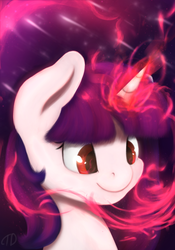 Size: 860x1230 | Tagged: safe, artist:moondreamer16, twilight sparkle, pony, g4, female, magic, mare, smiling, solo