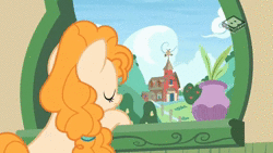 Size: 854x480 | Tagged: safe, edit, edited screencap, editor:potato22, screencap, bright mac, pear butter, earth pony, pony, g4, the perfect pear, animated, boomerang (tv channel), bright mac's letter, chickadee (bird), deep fried meme, female, male, mare, meme, michael stevens, ship:brightbutter, shipping, sound, stallion, straight, vsauce, webm, youtube link