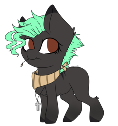 Size: 3726x4000 | Tagged: safe, artist:crazllana, oc, oc only, oc:bread, earth pony, pony, chibi, female, hay stalk, high res, mare, simple background, solo, straw in mouth, transparent background