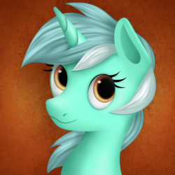 Size: 800x800 | Tagged: safe, artist:ariah101, lyra heartstrings, pony, unicorn, g4, bust, female, portrait, smiling, solo