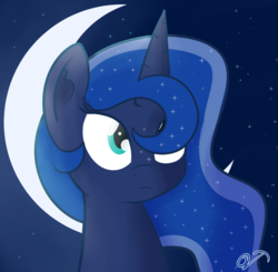 Size: 1280x1254 | Tagged: safe, artist:vaetan, princess luna, pony, g4, female, moon, night, night sky, sky, solo