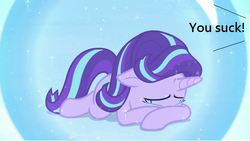 Size: 599x339 | Tagged: safe, starlight glimmer, pony, a royal problem, g4, my little pony: friendship is magic, drama, op is a duck, op is trying to start shit, sad, sadlight glimmer, starlight drama