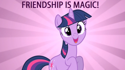 Size: 1280x720 | Tagged: safe, edit, edited screencap, screencap, twilight sparkle, pony, unicorn, g4, my little pony: friendship is magic, sweet and elite, captain obvious, happy, image macro, meme, open mouth, purple smart, title drop