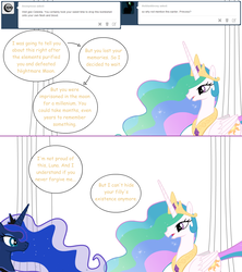 Size: 1280x1444 | Tagged: safe, artist:hakunohamikage, princess celestia, princess luna, pony, ask-princesssparkle, g4, ask, tumblr