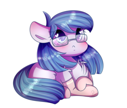 Size: 1801x1531 | Tagged: safe, artist:soundwavepie, oc, oc only, pony, :c, blushing, chest fluff, clothes, colored pupils, female, fluffy, frown, glasses, heart eyes, mare, ponyloaf, shoulder fluff, simple background, socks, solo, transparent background, wingding eyes