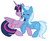 Size: 976x798 | Tagged: safe, artist:calibykitty, trixie, twilight sparkle, alicorn, pony, unicorn, g4, eyes closed, female, lesbian, mare, ship:twixie, shipping, simple background, twilight sparkle (alicorn), white background