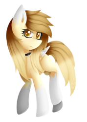 Size: 1947x2738 | Tagged: safe, artist:ladyunilove, oc, oc only, pegasus, pony, choker, colored pupils, colored wings, female, looking at you, mare, multicolored wings, raised hoof, simple background, solo, transparent background