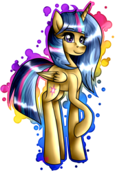 Size: 683x1020 | Tagged: safe, artist:lada03, oc, oc only, oc:silver sentry, alicorn, pony, alicorn oc, female, mare, raised hoof, simple background, smiling, solo, transparent background