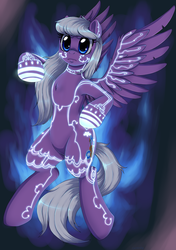 Size: 2400x3400 | Tagged: safe, artist:evomanaphy, oc, oc only, oc:violet grace, pegasus, pony, commission, high res, markings, solo, wrath