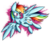 Size: 1783x1462 | Tagged: safe, artist:nekro-led, rainbow dash, pony, g4, abstract background, cutie mark, female, flying, shading, solo, spread wings, wings