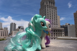 Size: 5184x3456 | Tagged: safe, artist:heromewtwo, bon bon, lyra heartstrings, sweetie drops, earth pony, pony, g4, absurd resolution, brushable, florida, irl, miami, photo, toy