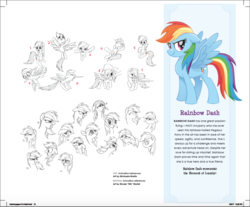 Size: 1686x1396 | Tagged: safe, artist:michaela martin, artist:nicole "nik" martel, rainbow dash, pegasus, pony, g4, my little pony: the movie, official, the art of my little pony: the movie, behaving like a dog, concept art, facial expressions, female, mare, mouth hold, sword, weapon