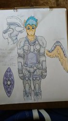 Size: 1024x1820 | Tagged: safe, artist:spark-theory, flash sentry, human, pegasus, anthro, g4, armor, crystal empire, humanized, male, reference sheet, solo, traditional art