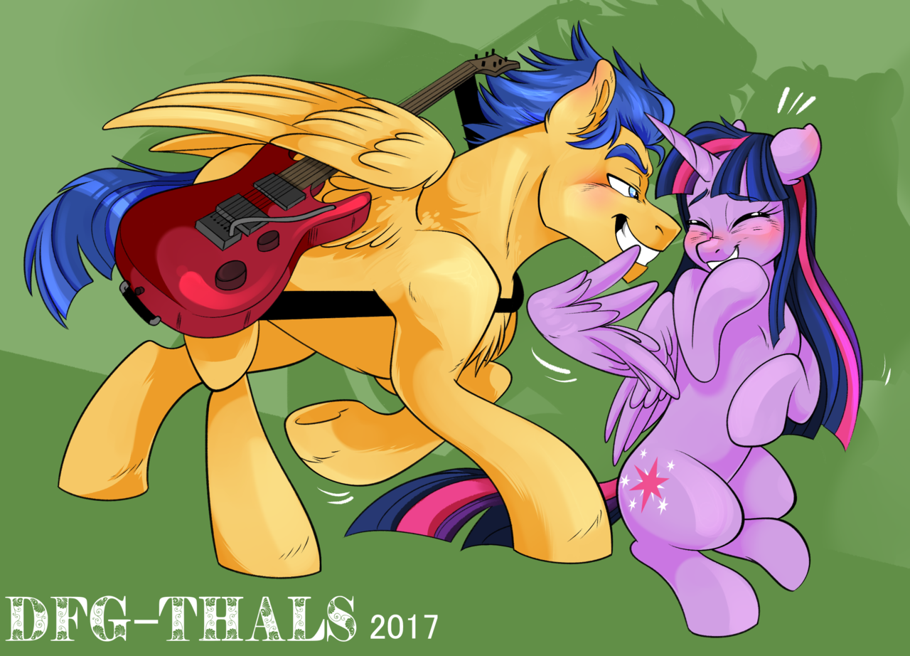 artist:dragonfoxgirl, flash sentry, twilight sparkle, alicorn, pegasus, pon...