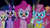 Size: 1280x720 | Tagged: safe, screencap, big macintosh, carrot top, cherry berry, cup cake, fluttershy, golden harvest, granny smith, matilda, pinkie pie, twilight sparkle, alicorn, donkey, earth pony, pegasus, pony, 28 pranks later, g4, my little pony: friendship is magic, big macintosh's yoke, cookie zombie, cute, female, food, grin, looking at you, macabetes, male, mare, rainbow muzzle, smiling, squee, stallion, twilight sparkle (alicorn)