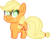 Size: 5071x3973 | Tagged: safe, artist:binkyt11, artist:parclytaxel, derpibooru exclusive, applejack, earth pony, pony, .svg available, absurd resolution, apple, chibi, female, food, freckles, inkscape, mare, missing accessory, simple background, solo, svg, transparent background, vector, wingding eyes