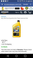 Size: 720x1280 | Tagged: safe, trixie, android, equestria girls, g4, amazon.com, barely pony related, implied trixie, meta, motor oil, pennzoil, romania, wat, you had one job