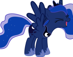 Size: 3000x2356 | Tagged: safe, artist:rattipack, princess luna, alicorn, pony, g4, eyes closed, female, flutteryay, high res, mare, simple background, solo, spread wings, transparent background, vector, wings, yay