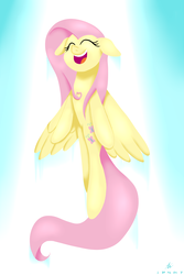 Size: 2000x3000 | Tagged: safe, artist:truffle shine, fluttershy, pegasus, pony, g4, female, flying, happy, heart shaped, high res, looking up, mare, signature, smiling, solo, wings