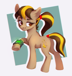 Size: 827x877 | Tagged: safe, artist:ls_skylight, oc, oc only, oc:karma, pony, butt, chromatic aberration, plot, ponytail, solo