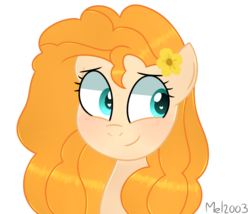 Size: 793x680 | Tagged: safe, artist:mel2003, pear butter, earth pony, pony, g4, the perfect pear, bust, female, heart eyes, portrait, simple background, solo, transparent background, wingding eyes