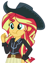 Size: 1500x2059 | Tagged: safe, artist:sketchmcreations, sunset shimmer, equestria girls, equestria girls specials, g4, my little pony equestria girls: dance magic, apple fritter (food), cowboy hat, cowgirl, cute, eating, female, food, hat, shimmerbetes, simple background, solo, southern, stetson, transparent background, vector