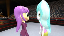 Size: 1280x720 | Tagged: safe, ginger owlseye, paisley, equestria girls, g4, 3d, duo, face to face, gmod