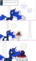 Size: 1280x2168 | Tagged: safe, artist:hakunohamikage, princess celestia, princess luna, oc, oc:nyx, alicorn, pony, ask-princesssparkle, g4, ask, magic, offscreen character, prone, sleeping, tumblr