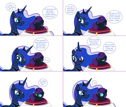 Size: 2564x2168 | Tagged: safe, artist:hakunohamikage, princess luna, oc, oc:nyx, alicorn, pony, ask-princesssparkle, g4, ask, high res, prone, sleeping, tumblr