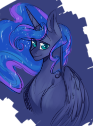 Size: 1000x1350 | Tagged: safe, artist:yuyusunshine, princess luna, alicorn, pony, g4, bust, female, portrait, solo