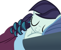 Size: 4877x4051 | Tagged: safe, artist:ironm17, coloratura, earth pony, pony, g4, absurd resolution, blanket, cute, female, pillow, rara, rarabetes, simple background, sleeping, smiling, solo, transparent background, vector
