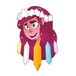 Size: 950x950 | Tagged: safe, artist:utauchi, gloriosa daisy, equestria girls, g4, my little pony equestria girls: legend of everfree, bust, female, floral head wreath, flower, magical geodes, portrait, simple background, solo, transparent background, tumblr nose