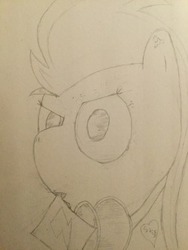 Size: 250x333 | Tagged: safe, anonymous artist, spitfire, pegasus, pony, g4, female, mare, monochrome, solo, traditional art