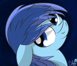 Size: 3500x3000 | Tagged: safe, artist:cloufy, oc, oc only, oc:cloufy, pony, head tilt, high res, looking back, smiling, solo