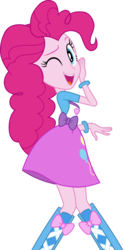 Size: 3001x6041 | Tagged: safe, artist:cloudy glow, pinkie pie, equestria girls, g4, my little pony equestria girls, absurd resolution, boots, clothes, female, one eye closed, shoes, simple background, solo, transparent background, vector, wink