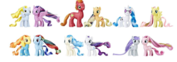 Size: 1056x371 | Tagged: safe, applejack, big macintosh, coco pommel, derpy hooves, dj pon-3, fluttershy, maud pie, pinkie pie, rainbow dash, rarity, spitfire, twilight sparkle, vinyl scratch, alicorn, pony, g4, mane six, toy, twilight sparkle (alicorn)