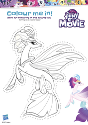 Size: 2480x3507 | Tagged: safe, queen novo, seapony (g4), g4, my little pony: the movie, official, activity book, british, british english, high res, i am an adult, i need an adult, my little pony logo