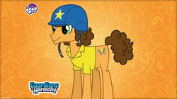 Size: 2560x1440 | Tagged: safe, cheese sandwich, pony, g4, official, guardians of harmony, male, my little pony logo, solo, wallpaper