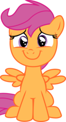 Size: 600x1107 | Tagged: safe, artist:frownfactory, scootaloo, pegasus, pony, g4, parental glideance, .svg available, cute, cutealoo, female, filly, happy, scootalove, simple background, smiling, solo, svg, transparent background, vector