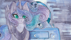 Size: 4800x2700 | Tagged: safe, artist:cityofdreams, princess luna, alicorn, pony, g4, colored pupils, female, high res, solo