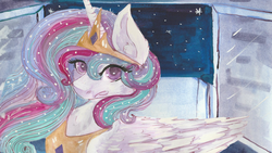 Size: 4800x2700 | Tagged: safe, artist:cityofdreams, princess celestia, alicorn, pony, g4, colored pupils, female, high res, solo