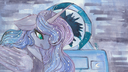 Size: 4800x2700 | Tagged: safe, artist:cityofdreams, princess luna, alicorn, pony, g4, colored pupils, female, high res, solo