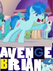 Size: 428x574 | Tagged: safe, artist:horsesplease, party favor, pony, g4, my little pony: the movie, caption, death of brian the balloon, expand dong, exploitable meme, i didn't listen, image macro, meme, revenge, unnamed character, unnamed pony