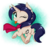 Size: 1500x1400 | Tagged: safe, artist:jack-pie, oc, oc only, oc:mifune, pony, unicorn, chibi, clothes, commission, cute, female, looking back, mare, one eye closed, scarf, simple background, smiling, solo, tongue out, wink